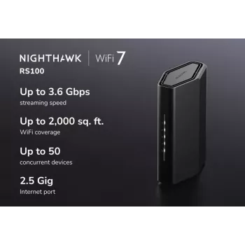 NETGEAR Nighthawk Router Wi-Fi 2.5 Gigabit Ethernet Dualband (2,4 GHz / 5 GHz) preto