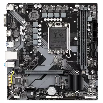 GIGABYTE B760M H DDR4 Motherboard - Suporta processadores Intel Core de 14.ª geração, 6+1+1 fases Digital VRM, até 3200MHz DDR4 (OC), 2xPCIe 4.0 M.2, GbE LAN, USB 3.2 Gen1