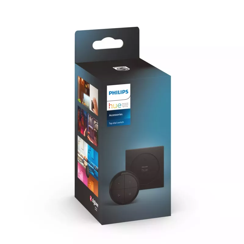 Philips Hue Tap Dial interruptor, sem fios, ZigBee, montagem na parede, plástico, preto