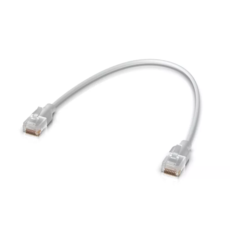 Cabo de rede UBIQUITI UACC-Cable-Patch-EL 0,3 m Cat6 2,5 Gbit/s PoE++ branco