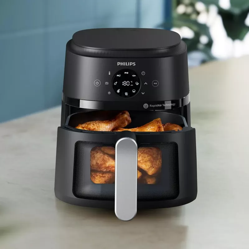 Fritadeira Philips série 2000 NA221/00 individual 4,2 L autónoma 1500 W fritadeira de ar quente preto, prateado