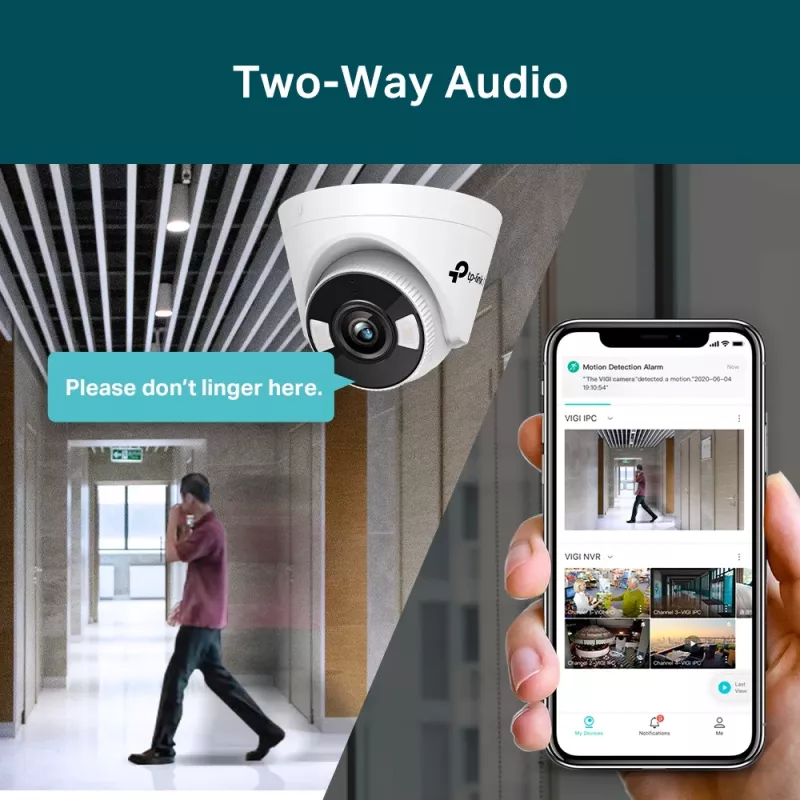 Câmara de rede TP-Link VIGI 5MP Full-Color Turret, câmara de vigilância IP, interior, com fios, 120 dB, CE, NTRA, VCCI, KC, BSMI, FCC, IC, montagem no teto