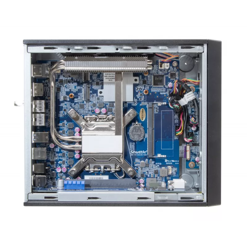 Barebone Shuttle XPC slim XH610G2 - S1700, Intel H610, 1xDP, 2xHDMI, 2 slots PCIe (1x 16X e 1x X1), 2x Intel LAN (1G + 2.5G), 8x USB, 1x 2,5 polegadas, 3x M.2, funcionamento contínuo 24/7