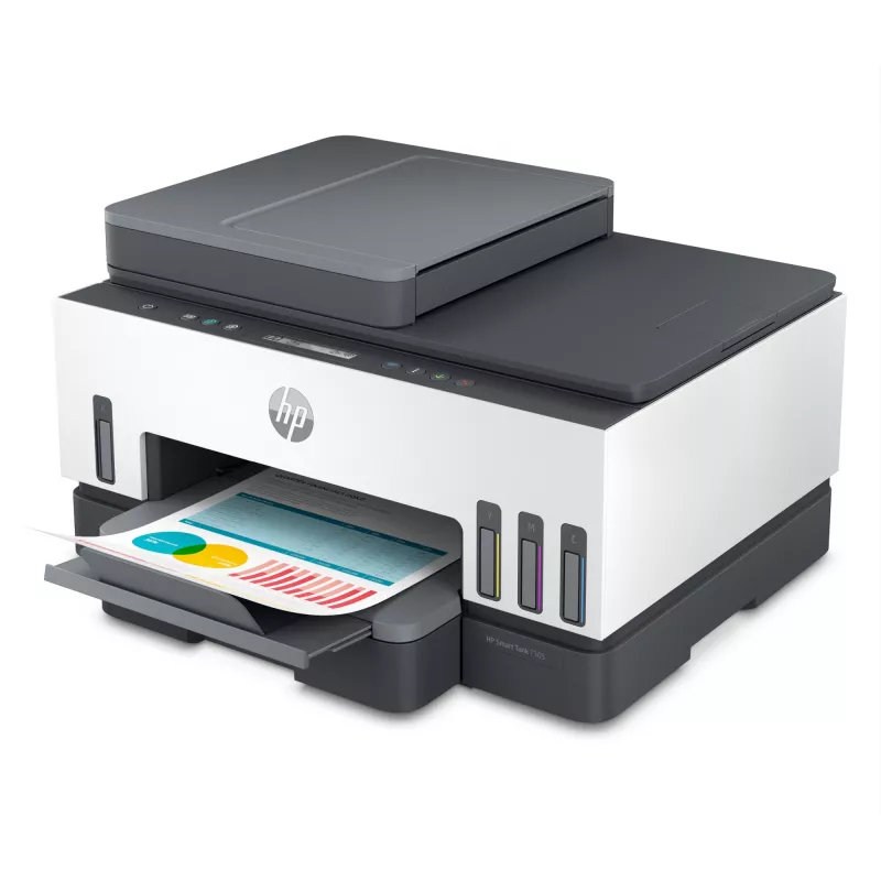 Impressora multifunções sem fios HP Smart Tank 7305, impressão frente e verso; copiadora, scanner