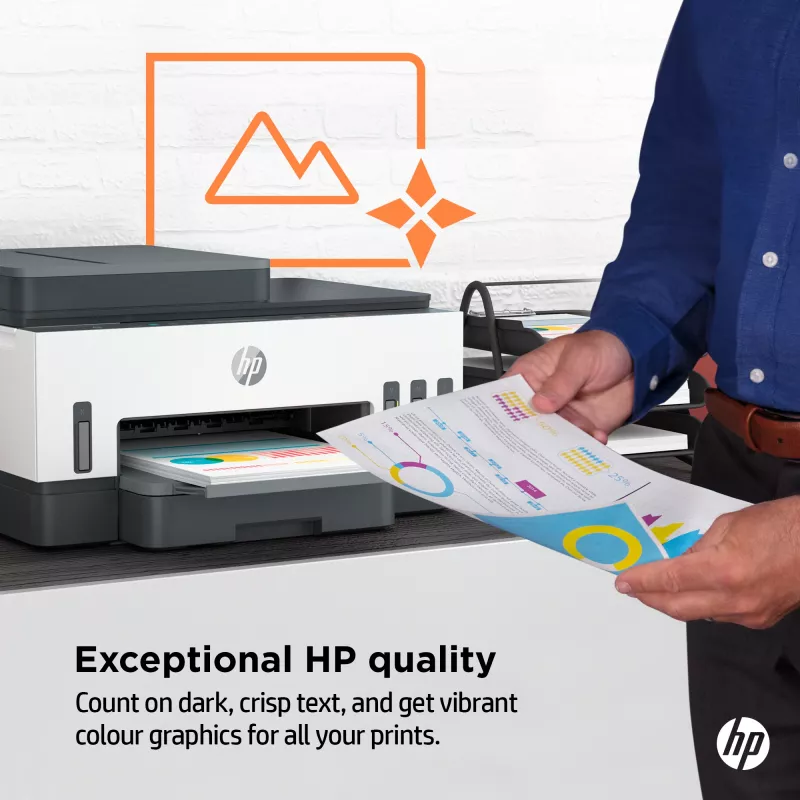 Impressora multifunções sem fios HP Smart Tank 7305, impressão frente e verso; copiadora, scanner