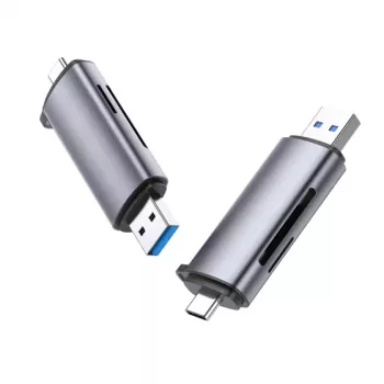 Leitor de cartões Ugreen 50706 USB/Micro-USB prateado