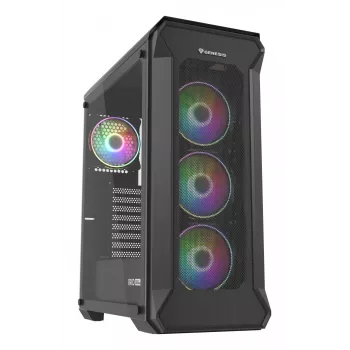 GENESIS Irid 505 ARGB Midi Tower preto, transparente