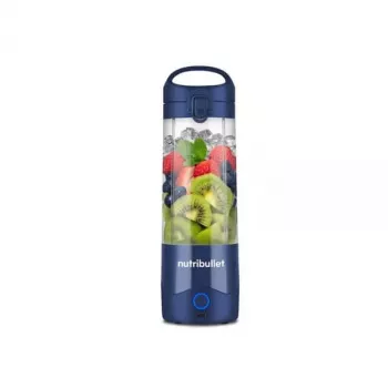 Batedeira de desporto NUTRIBULLET Portable 0,475 L, a pilhas, lâminas de aço inoxidável, recipiente Tritan, azul-escuro