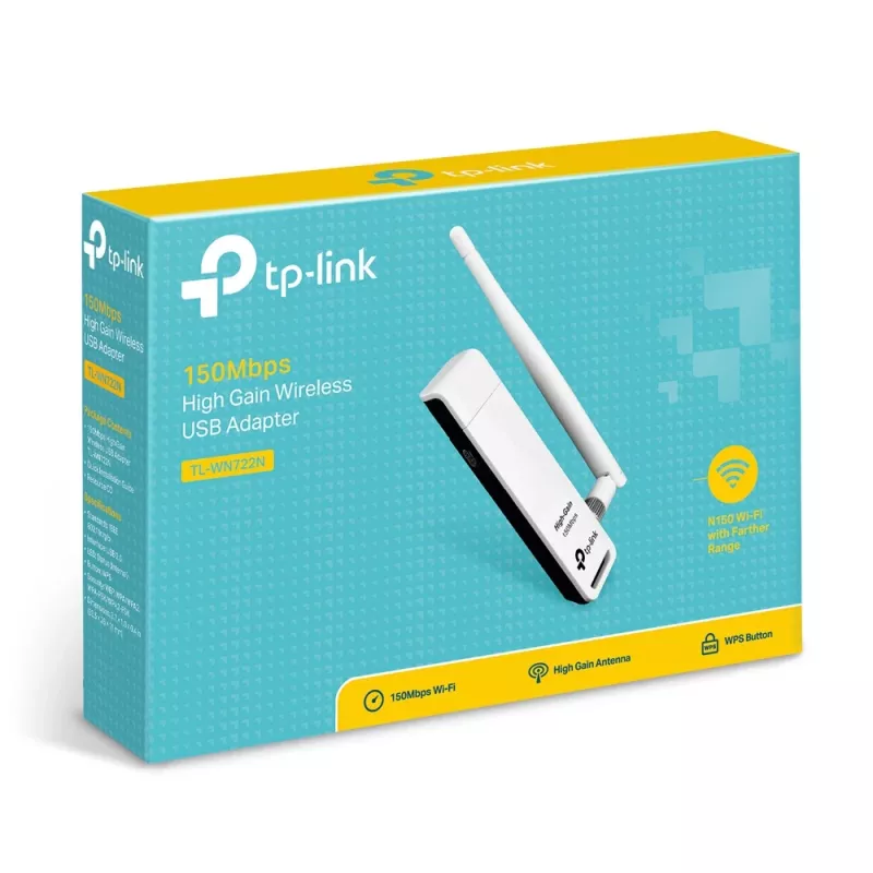 TP-Link TL-WN722N adaptador de rede, WLAN 150 Mbit/s, USB, Wi-Fi 4, 2,4 GHz