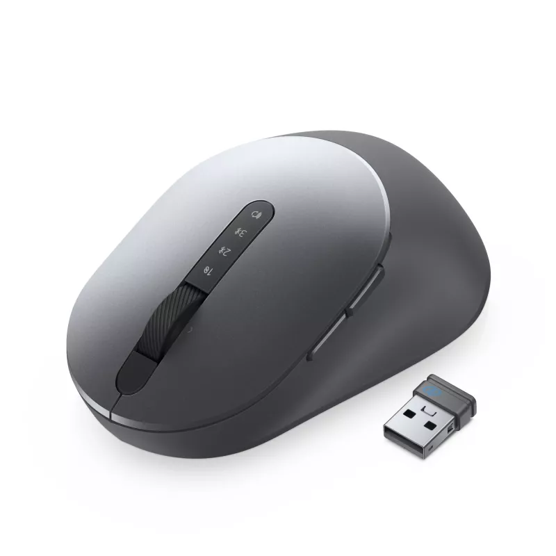 DELL Rato Pro Plus - MS5320W, destro, ótico, RF sem fios + Bluetooth, 1600 DPI, cinzento, titânio