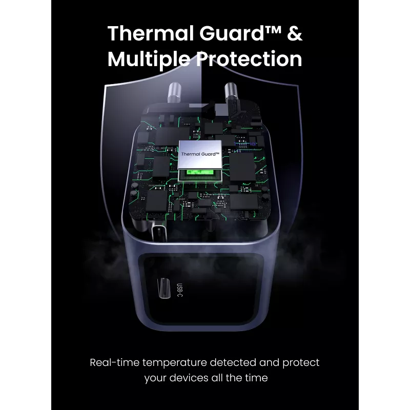 Carregador Ugreen 35006 para dispositivos móveis universal cinzento AC interior