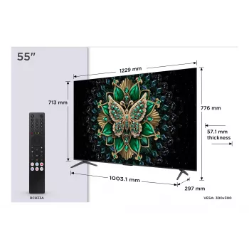 TCL C6K 55C6K TV 139,7 cm (55 polegadas) 4K Ultra HD Smart TV Wi-Fi metálico