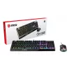 MSI VIGOR GK30 COMBO RGB teclado gaming MEMchanical + rato gaming Clutch GM11 ' Layout UK, iluminação RGB de 6 zonas no teclado, iluminação RGB de duas zonas no rato, sensor ótico de 5000 DPI, RGB Mystic Light'