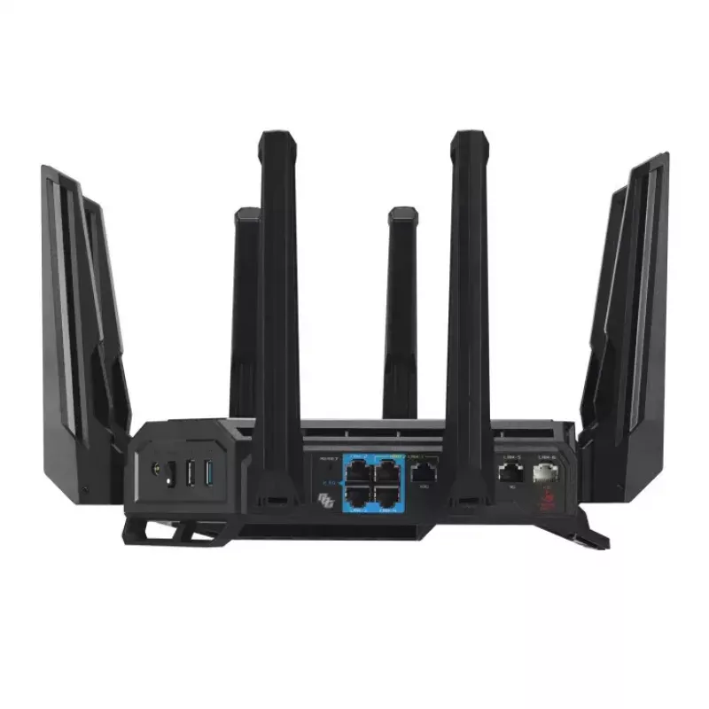ASUS ROG Rapture GT-BE19000 router WLAN Multi-Gigabit Ethernet tri-band (2,4 GHz / 5 GHz / 6 GHz) preto, vermelho