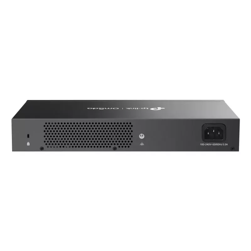Switch Managed L2 Gigabit Ethernet TP-Link Omada ES216G — 16 x RJ-45 10/100/1000, 32 Gbit/s, 8000 MAC, preto, montagem em rack