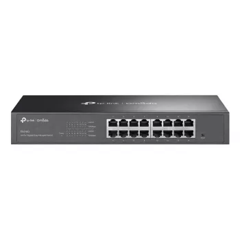 Switch Managed L2 Gigabit Ethernet TP-Link Omada ES216G — 16 x RJ-45 10/100/1000, 32 Gbit/s, 8000 MAC, preto, montagem em rack
