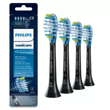 Philips C3 Premium Plaque Defence HX9044/33 4x Preto Cabeças de escova de dentes sónica