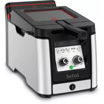 Tefal Clear Duo FR600D Individual 0,65 L Máquina autónoma 2000 W Fritadeira Preto, Aço inoxidável