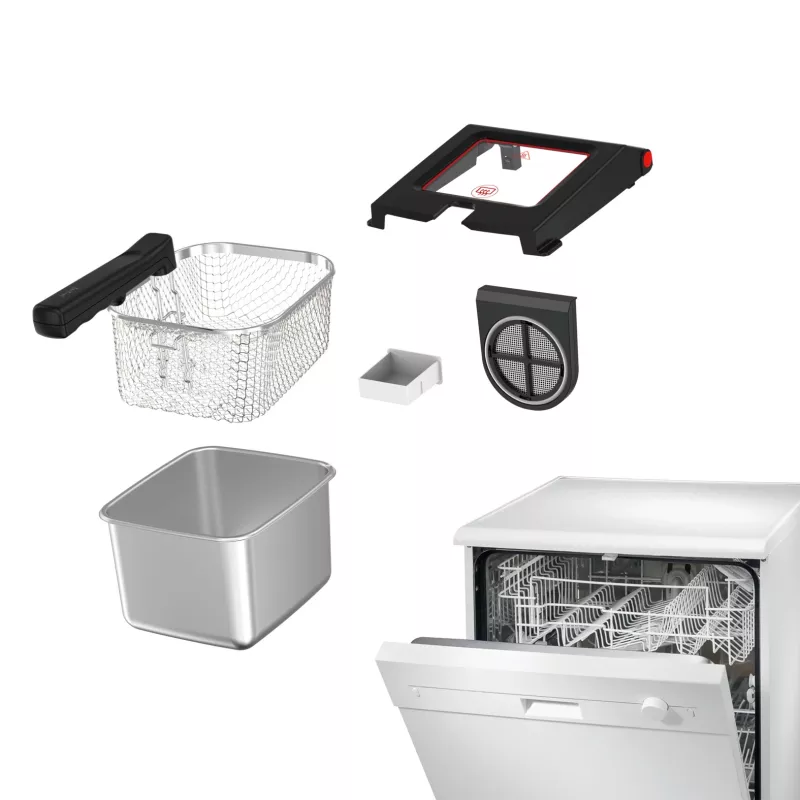 Tefal Clear Duo FR600D10 fritadeira, 3,5 l, 2000 W, aço inoxidável/preto