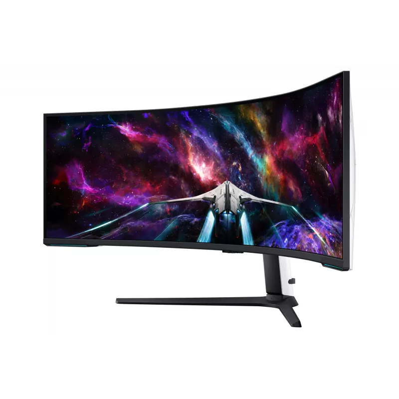 Samsung G95NC Monitor de computador 144,8 cm (57 polegadas) 7680 x 2160 píxeis Dual UHD LED Preto, Branco
