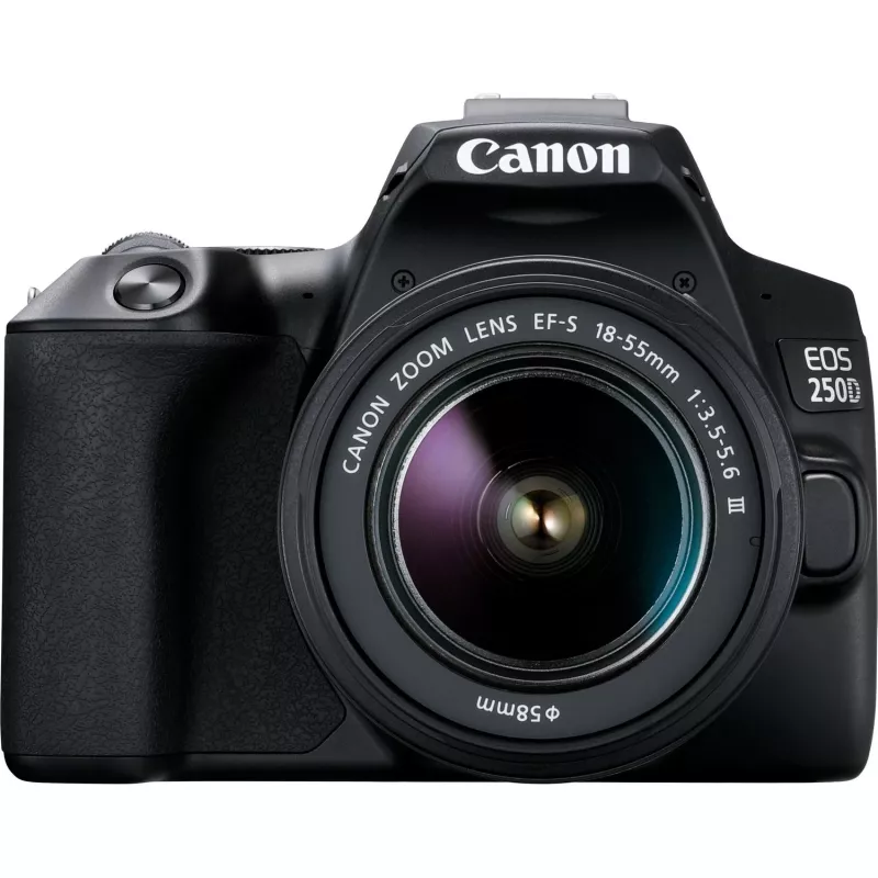 Canon EOS 250D + EF-S 18-55mm f/3.5-5.6 III Kit de câmara SLR 24,1 MP CMOS 6000 x 4000 píxeis Preto