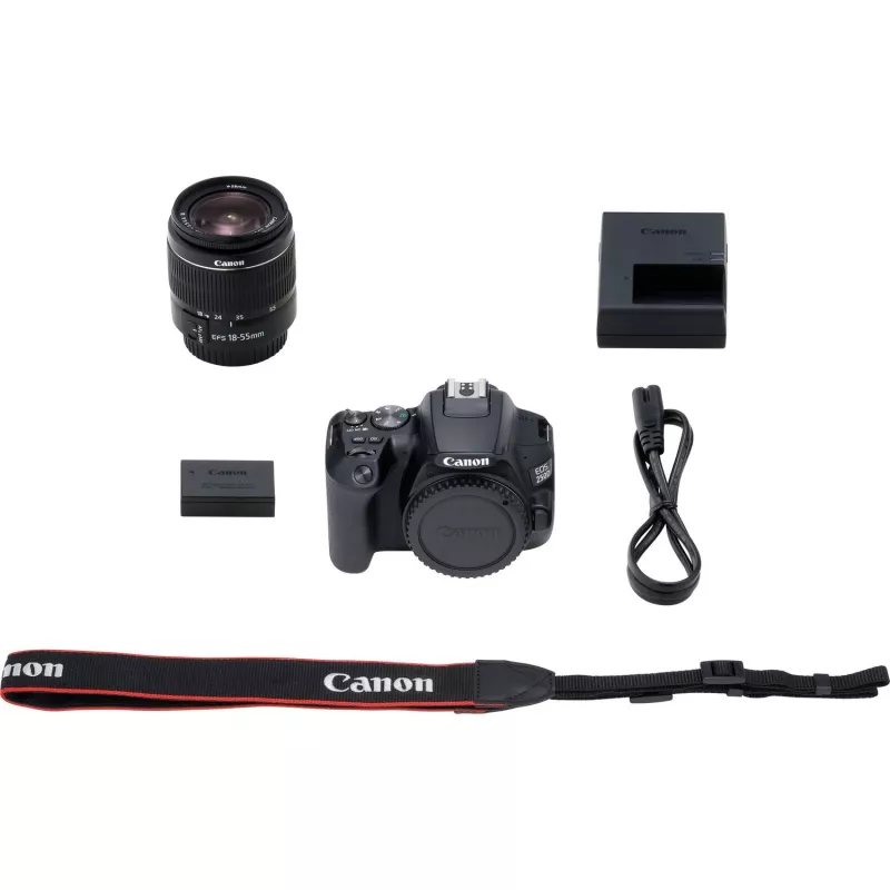 Canon EOS 250D + EF-S 18-55mm f/3.5-5.6 III Kit de câmara SLR 24,1 MP CMOS 6000 x 4000 píxeis Preto