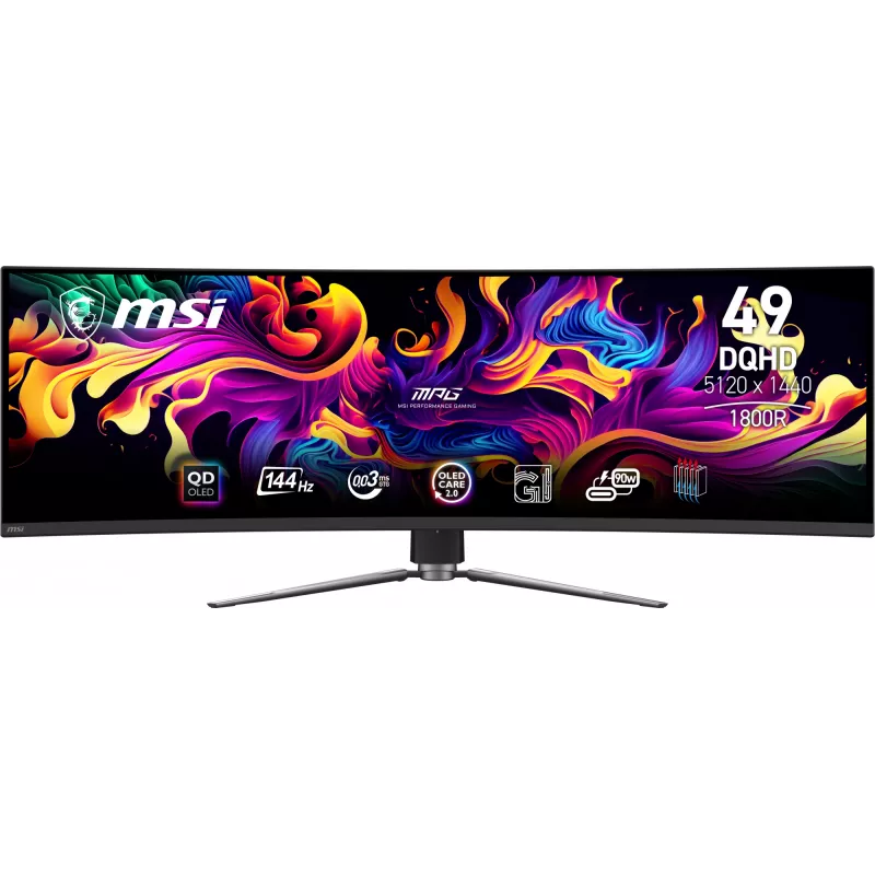 MSI MPG 491CQP QD-OLED Monitor de computador 124,5 cm (49 polegadas) 5120 x 1440 píxeis DQHD Preto