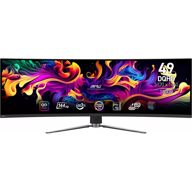 MSI MPG 491CQP QD-OLED Monitor de computador 124,5 cm (49 polegadas) 5120 x 1440 píxeis DQHD Preto