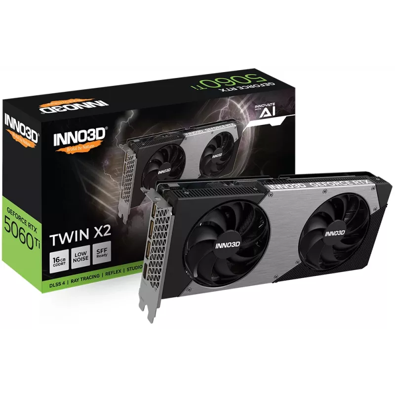 Placa gráfica Inno3D GeForce RTX 5060 Ti — 16 GB GDDR7, PCIe 5.0, 128-Bit, 448 GB/s