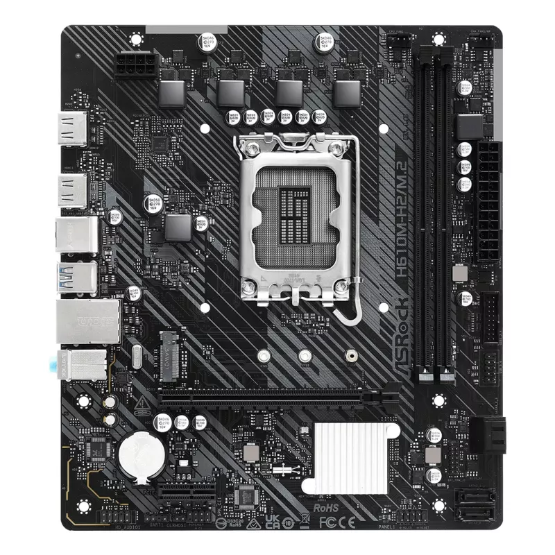 ASRock H610M-H2/M.2 placa-mãe, LGA1700, Intel H610, 2x DDR4, 2x HDMI, micro ATX
