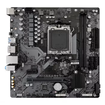 GIGABYTE A620M H motherboard - suporta processadores AMD Ryzen 8000, VRM digital 5+2+2 fases, até 7200MHz DDR5 (OC), 1xPCIe 4.0 M.2, GbE LAN, USB 3.2 Gen 1