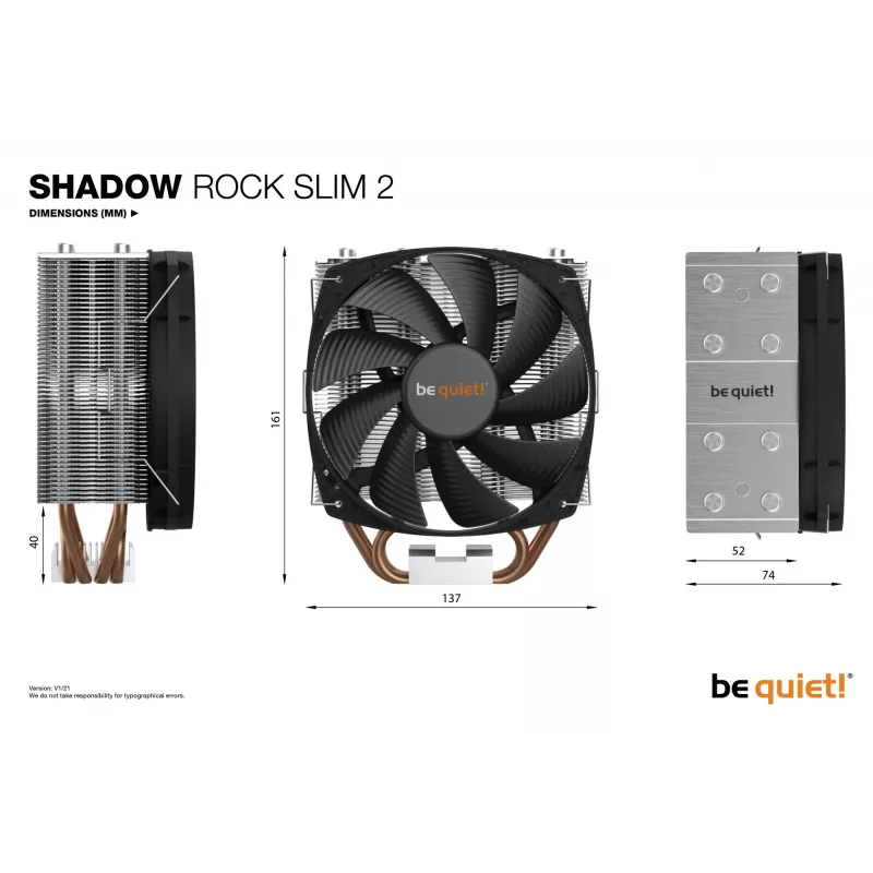 be quiet Shadow Rock slim 2 dissipador de CPU