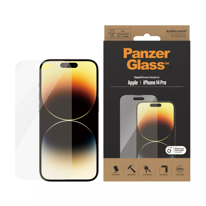 PanzerGlass película protetora de ecrã para Apple iPhone 14 Pro Classic Fit