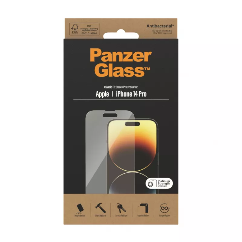 PanzerGlass película protetora de ecrã para Apple iPhone 14 Pro Classic Fit
