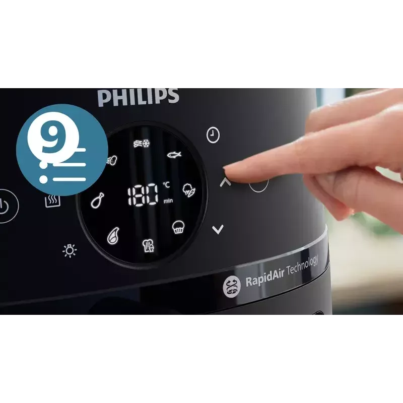 Fritadeira de ar quente Philips NA231/00 2000 Series — 6,2 L, 1700 W, 13 programas, tecnologia Rapid Air com menos gordura