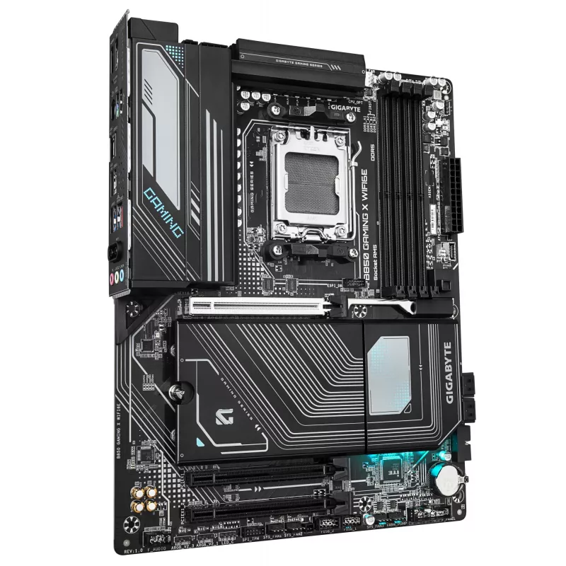 Placa-mãe GIGABYTE B850 GAMING X WIFI6E - CPUs AMD Ryzen 9000 Series, 12+2+2 fases Digital VRM, até 8200MHz DDR5 (OC), 1xPCIe 5.0 + 2xPCIe 4.0 M.2, 2.5LAN, WIFI 6E, USB 3.2 Gen 2x2