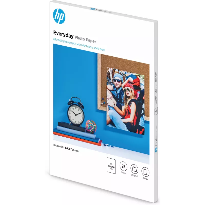 HP Everyday Photo Paper, brilhante, 200 g/m², A4 (210 x 297 mm), 25 folhas