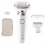 Depiladora BRAUN Silk-épil 9 9-030 — 40 pinças MicroGrip, sem fios, húmido e seco, massagem, branco/prata