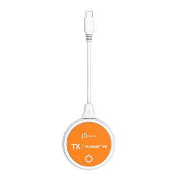 j5create JVAW62 ScreenCast USB-C® extensor de ecrã sem fios HDMI™, branco e laranja