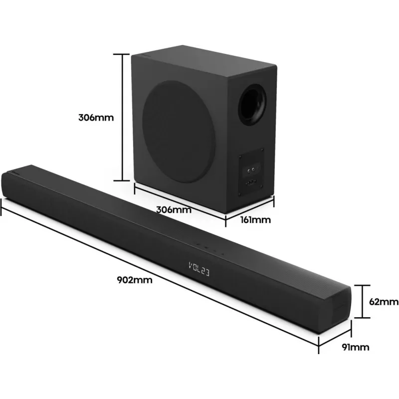 Hisense HS3100 preto 3.1 canais 480 W