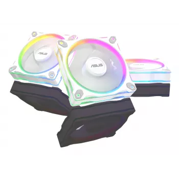 Ventoinha para caixa ASUS Prime MR120 120 mm 1600 RPM branca (pack de 3, LED, 58 CFM, 23 dB)