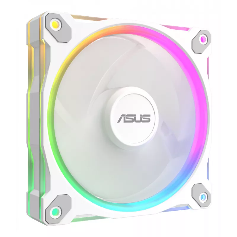 Ventoinha para caixa ASUS Prime MR120 120 mm 1600 RPM branca (pack de 3, LED, 58 CFM, 23 dB)
