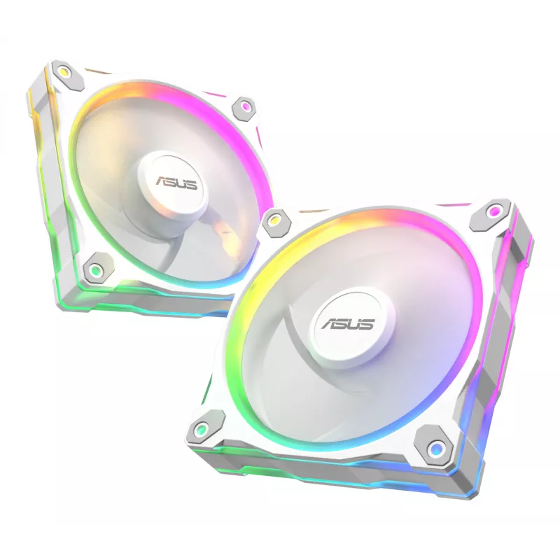 Ventoinha para caixa ASUS Prime MR120 120 mm 1600 RPM branca (pack de 3, LED, 58 CFM, 23 dB)