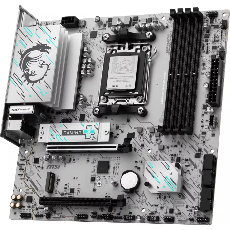 Placa-mãe MSI B840M GAMING PLUS WIFI6E microATX, Socket AM5, DDR5 até 256 GB, Wi-Fi 6E, 2,5GbE, M.2 x2, HDMI 2.1