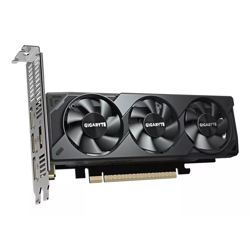 Placa gráfica GIGABYTE GeForce RTX 5060 OC Low Profile 8G - 8GB GDDR7, 128bit, PCI-E 5.0, 2512 MHz frequência do núcleo, 3 x DisplayPort, 1 x HDMI, GV-N5060OC-8GL