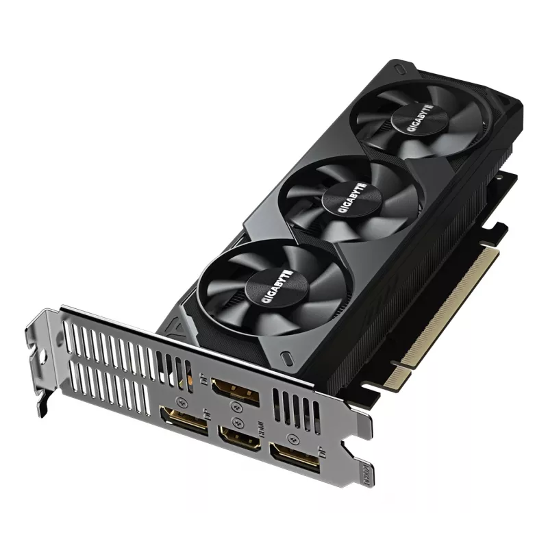 Placa gráfica GIGABYTE GeForce RTX 5060 OC Low Profile 8G - 8GB GDDR7, 128bit, PCI-E 5.0, 2512 MHz frequência do núcleo, 3 x DisplayPort, 1 x HDMI, GV-N5060OC-8GL