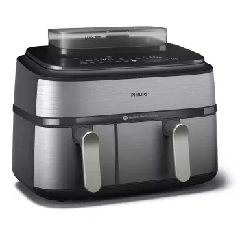 Fritadeira Philips 5000 series NA555/00 dupla 9 L autónoma 2750 W fritadeira de ar quente prateado