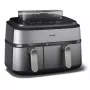 Fritadeira Philips 5000 series NA555/00 dupla 9 L autónoma 2750 W fritadeira de ar quente prateado