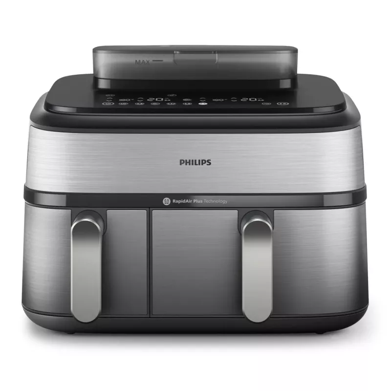 Fritadeira Philips 5000 series NA555/00 dupla 9 L autónoma 2750 W fritadeira de ar quente prateado