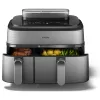 Fritadeira Philips 5000 series NA555/00 dupla 9 L autónoma 2750 W fritadeira de ar quente prateado